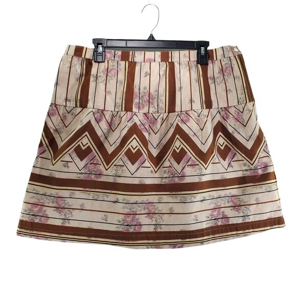 NWT XL Tiny Anthropologie Raleigh Cotton Mini Skirt Striped Aztec Southwestern - Picture 2 of 12